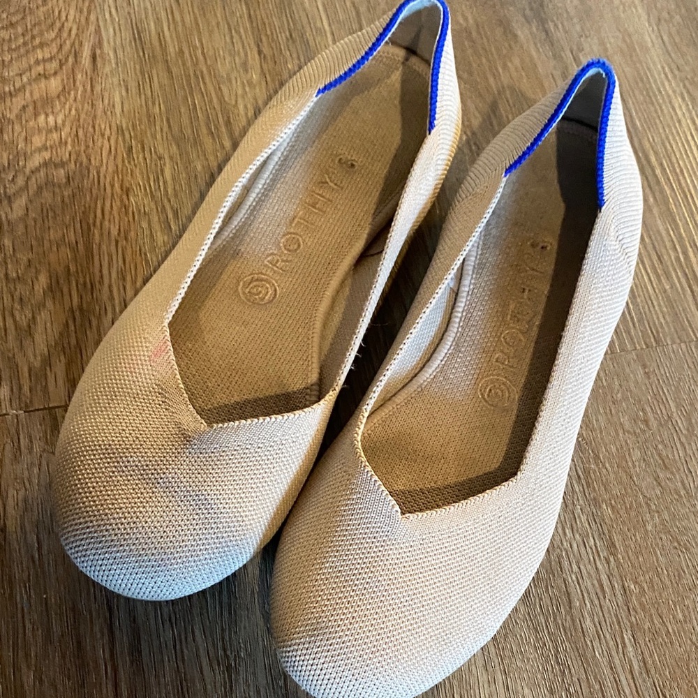 Rothy’s flats ballet beige light 9w 9 40 round toe shoes